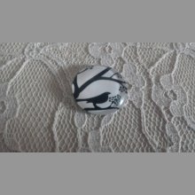 cabochon runda glas 25mm fåglar 001 
