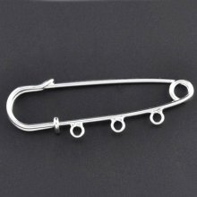 Broschhållare Silver 3 ringar 70x20mm N°003-par1 