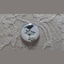 cabochon runt glas 20mm fåglar 019 