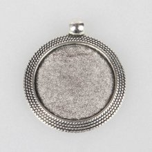 2 x 25mm silver cabochon hållare, cabochon hängen 71AS