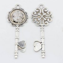 2 x 20mm silver cabochon hållare, cabochon hängare ZX027-AS 