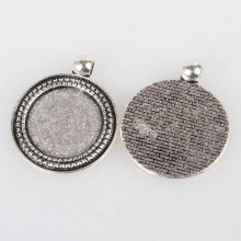 2 x 20mm silver cabochon hållare, cabochon hängare 07AS 