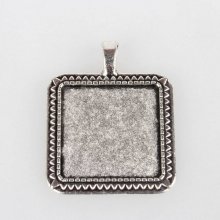 2 x 25mm silver cabochon hållare, cabochon hängare 05AS 