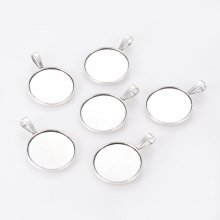 2 x 25mm silver cabochon hållare, cabochon hängare 2419