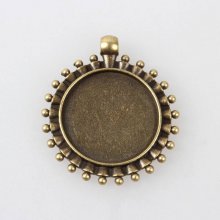 2 x 25mm brons cabochon hållare, cabochon hängare 84AB 