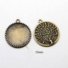 2 x 25mm brons cabochon hållare, cabochon hängare 06AB 