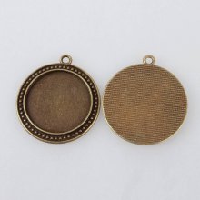 2 x 30mm brons cabochon hållare, cabochon hängare 88AB 