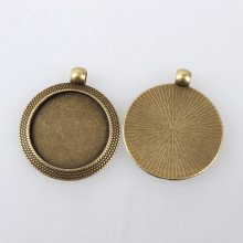 2 x 25mm brons cabochon hållare, cabochon hängare 102AB 