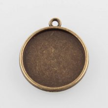2 x 25mm brons cabochon hållare, cabochon hängare 43AB