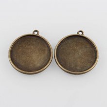 2 x 20mm brons cabochon hållare, cabochon hängare 41AB 
