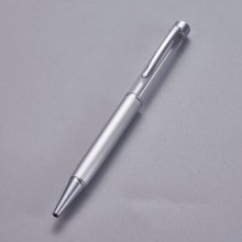 Pennan för dekoration av pärlor tomt rör för att skräddarsy silver silver x 1 st.