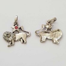 Stjärntecken charm Lejon Silver Metal N°03 med strass