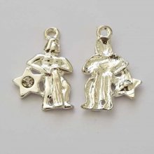 Vattumannen stjärntecken Charm Silver Metal N°04 med strass