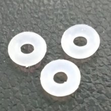 20 ringar Blocker pärlor vit gummi 6 mm