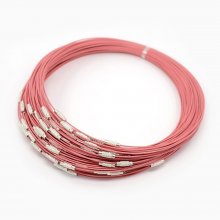 1 halsband styv rosa kabeltråd med skruvlås N°01
