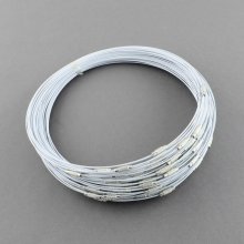 1 halsband styv kabeltråd ljusgrå skruvspänne N°01