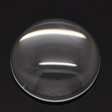 5 Cabochons Round 18 mm i transparent glas N°07