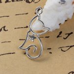 Set med 5 Cat Charms N°2 Silver 29 mm x 13 mm