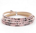 Läder 05 mm Rosa ormskinn design 1 meter