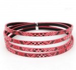 Läder 05 mm Fushia ormskinn design 1 meter