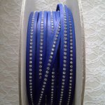 Läder B-Cobalt 10 mm Swarovski Strass per 20 cm