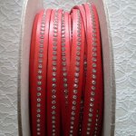 B-Corail läder 10 mm Swarovski strass per 20 cm