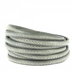 06 mm Grå Infinity Ball Leather med nickelfri bollkedja per 20 cm