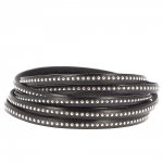 Leather Ball Black 06 mm med nickelfri kedja per 20 cm