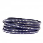 Dark Cobalt Ball Leather 06 mm med nickelfri kedja per 20 cm