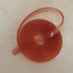1 meter platt PVC-snöre 5,8 x 1,9 mm gammal rosa genomskinlig