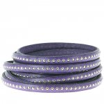 Läderkula Violet 06 mm med nickelfri kedja per 20 cm