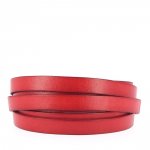Rött kalv platt läder 10 mm x 20 cm smidigt