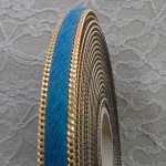 Platt blå kalv Läder 10 mm med 20 cm hud och kedja