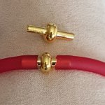 Gyllene lås för ihåliga PVC-snören 5 mm