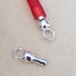 Silverlås för ihåliga PVC-snören 5 mm
