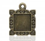 1 fyrkantig cabochonhållare N°01 Brons