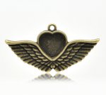1 cabochonhållare Heart N°02 Brons