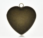 1 cabochonhållare Heart N°05 Brons