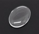 Cabochon Oval 13 x 18 mm x 2 stycken i klart glas N°17