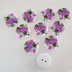 Träknopp blommor 30 mm N°07 x 10 stycken