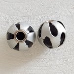 Rund läderpärla N°08 Silver