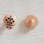 Fancy knappar, barn, bebisar Ladybird mönster N°01-02 Beige
