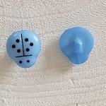 Fancy knappar, barn, bebisar Ladybird mönster N°01-12 Sky blue