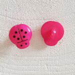 Fancy knappar, barn, bebisar Ladybird mönster N°01-14 Fushia 