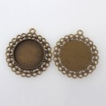 5 x 25 mm brons cabochon hållare, cabochon hängare 118AB 