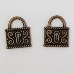 Charm hänglås lås N°01 Brons