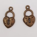 Charm hänglås lås N°08 Brons