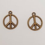 Peace & Love Charm N°07 Brons x 10 stycken.