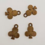 Kort charm klöver N°03 brons