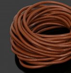 1 meter slät brun läderlina 3 mm
